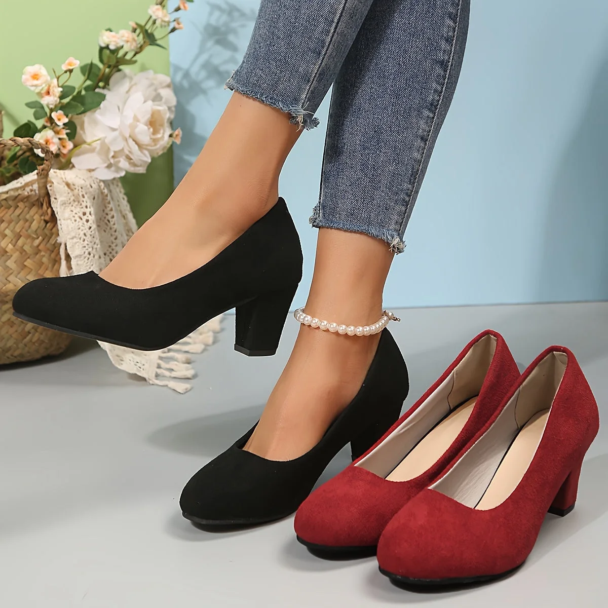 Laure™ – Zapatos de punta ancha con tacón estable para una comodidad sin dolor - Imagen 5