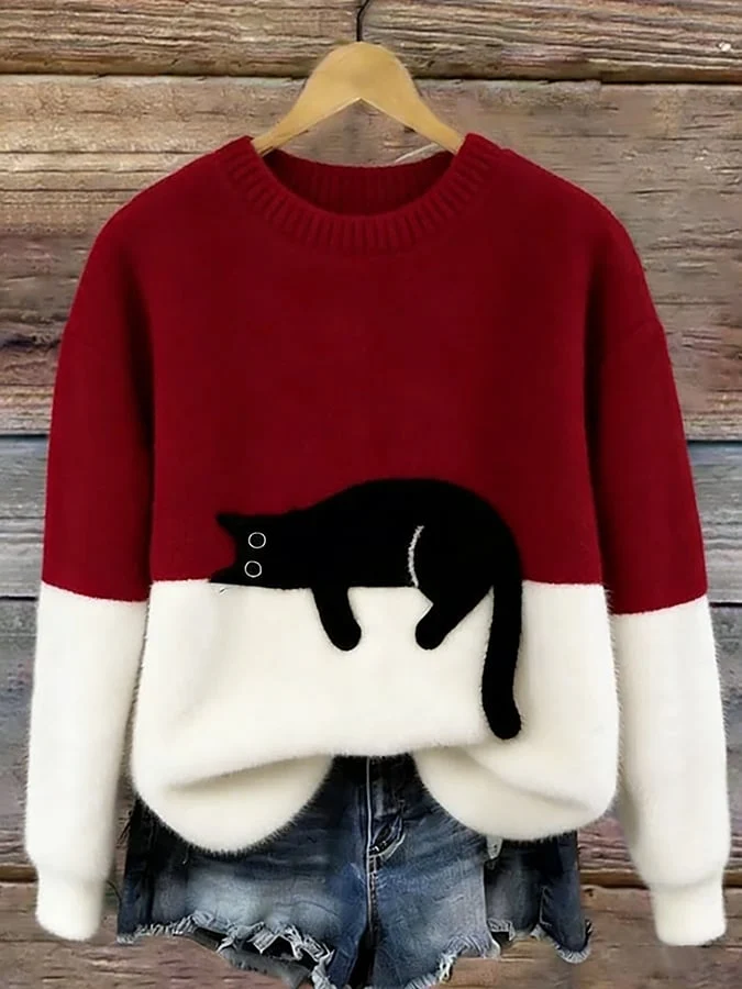 Luna | Suéter Femenina con Gráfico de Gato - Imagen 6