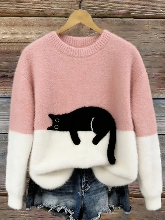 Luna | Suéter Femenina con Gráfico de Gato - Imagen 4