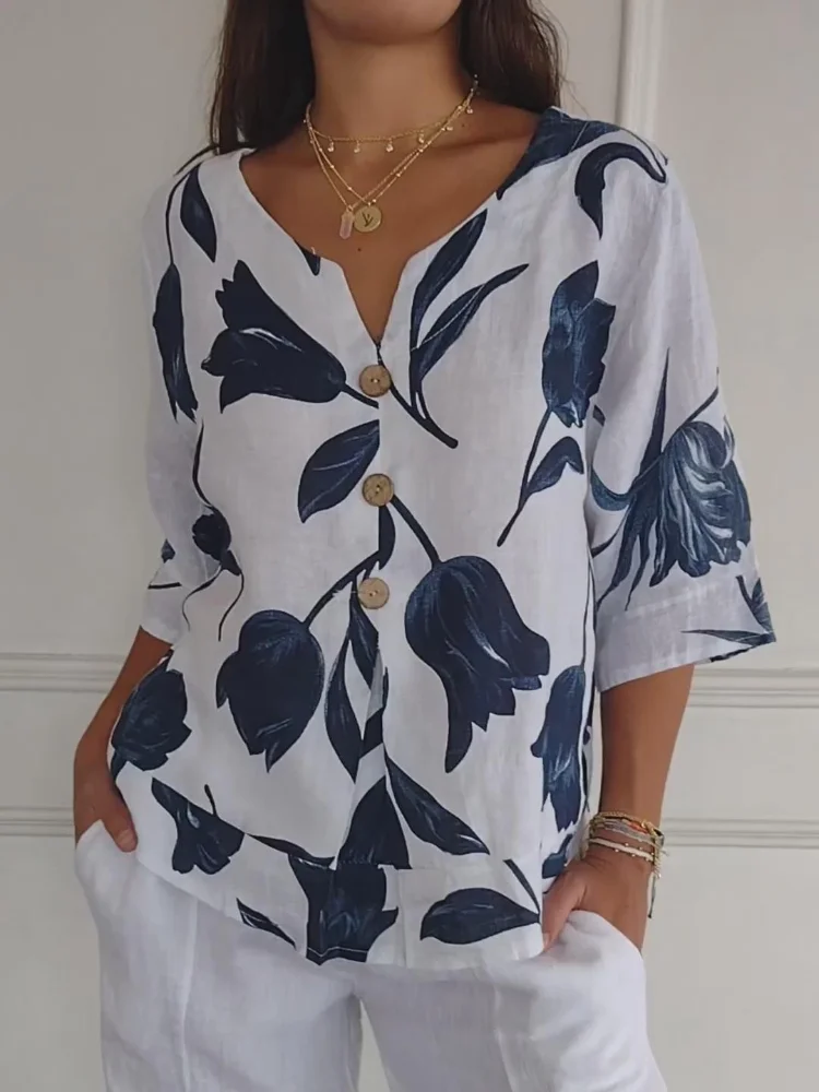 Delphine - Elegante blusa floral - Imagen 2
