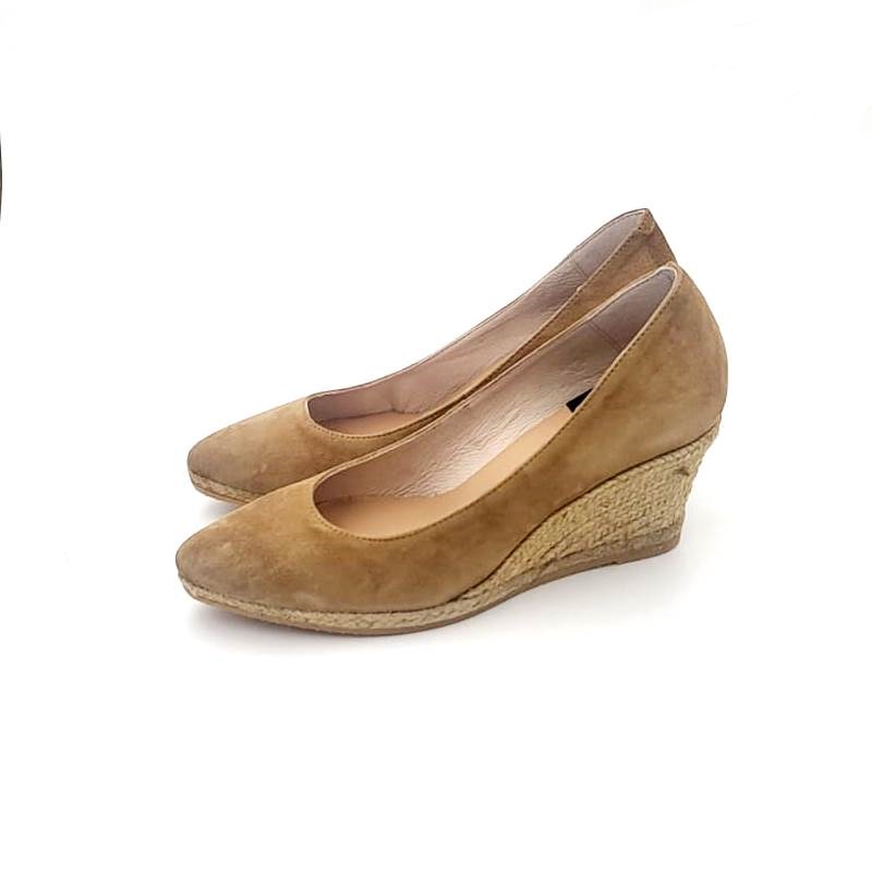 Zapatos salón Gaimo de mujer en piel de ante con tacón de 5 cm - Imagen 3