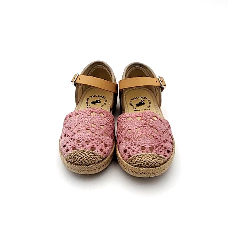 Alpargata para niñas en tejido de macramé con ciere de correa y con suela de goma - Imagen 7