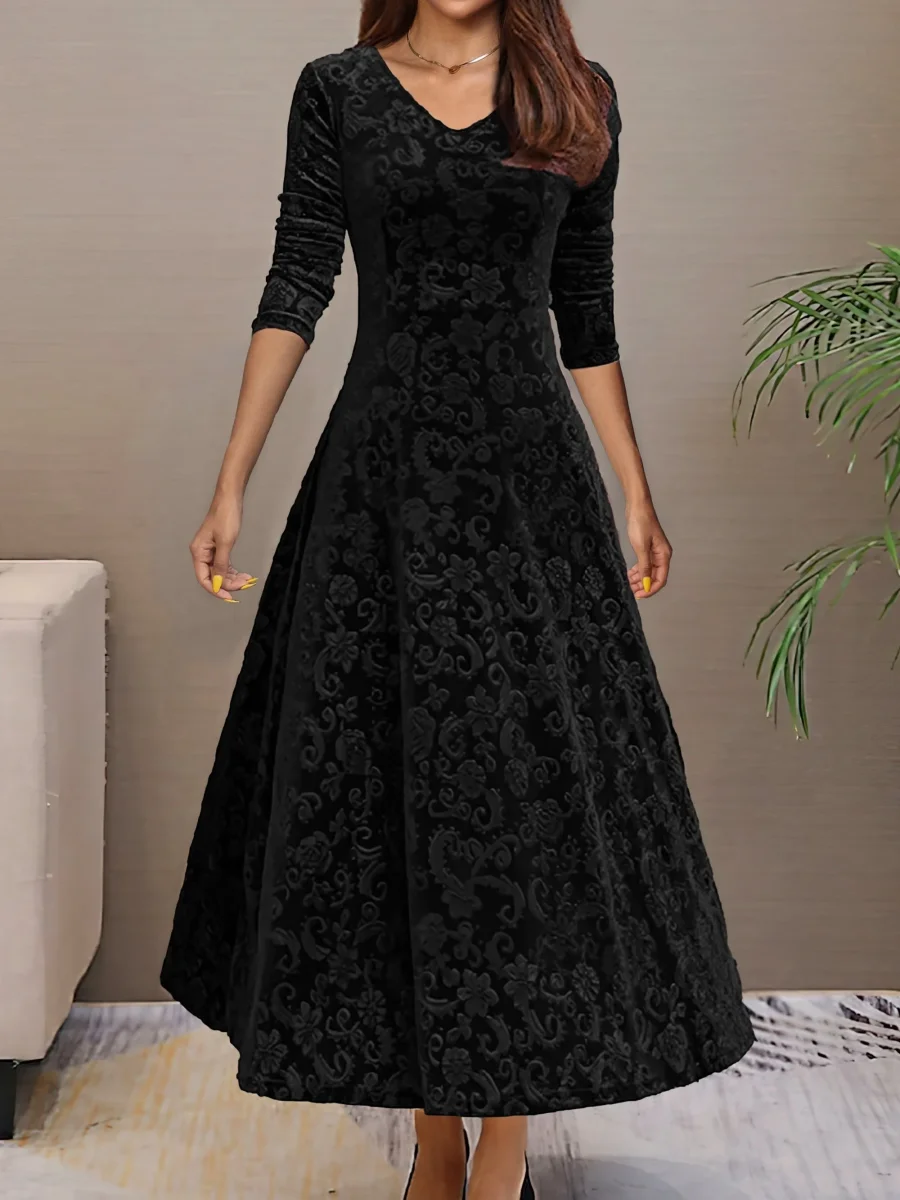 Denise | Elegante vestido de fiesta de terciopelo con escote en V - Imagen 4