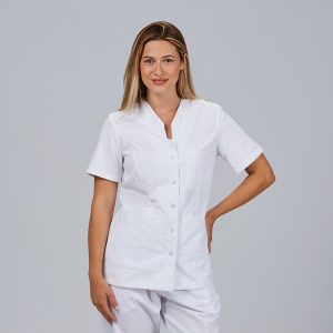 Bata mujer Oporto corchetes blanca