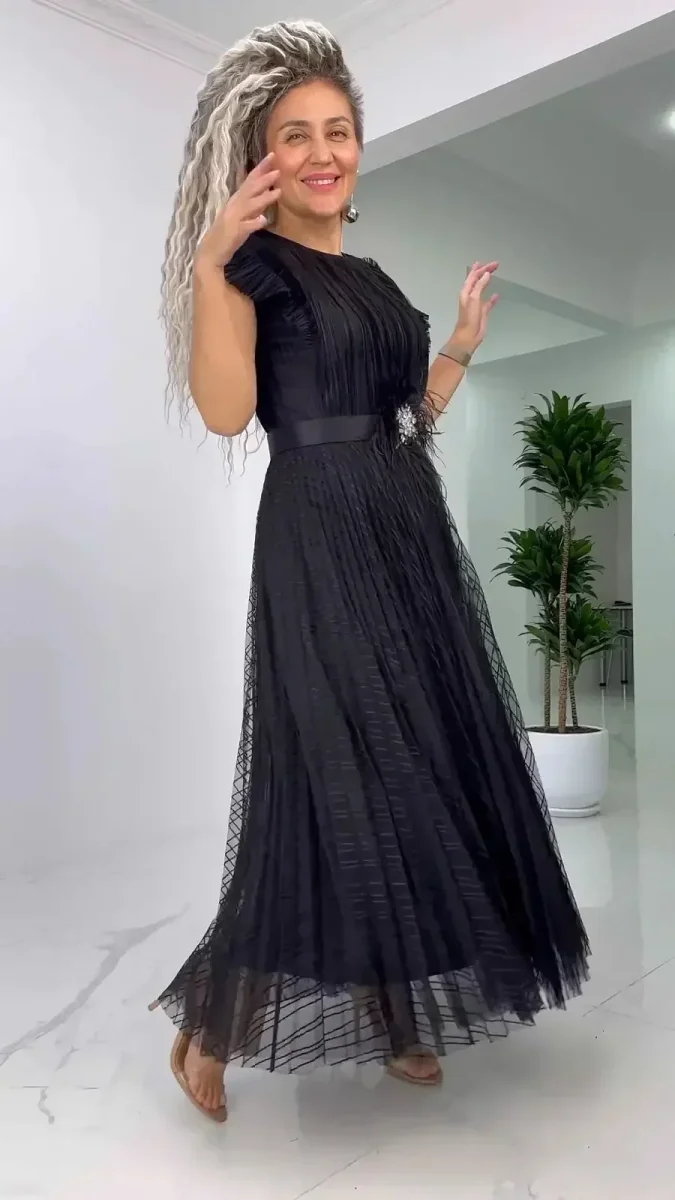Aveline – Vestido elegante de chiffon de seda - Imagen 4