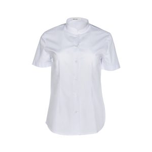 Blusa entallada cuello Mao manga corta