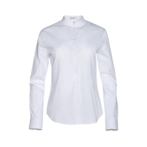 Blusa entallada cuello Mao manga larga