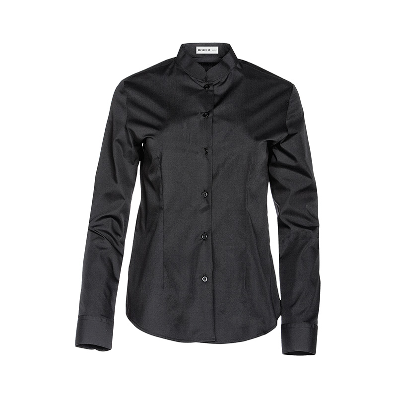 Blusa entallada cuello Mao manga larga - Imagen 3