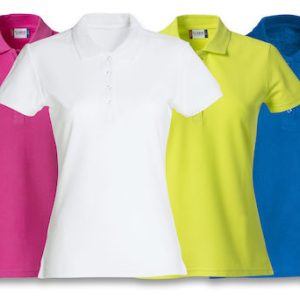 Polo señora manga corta algodón colores