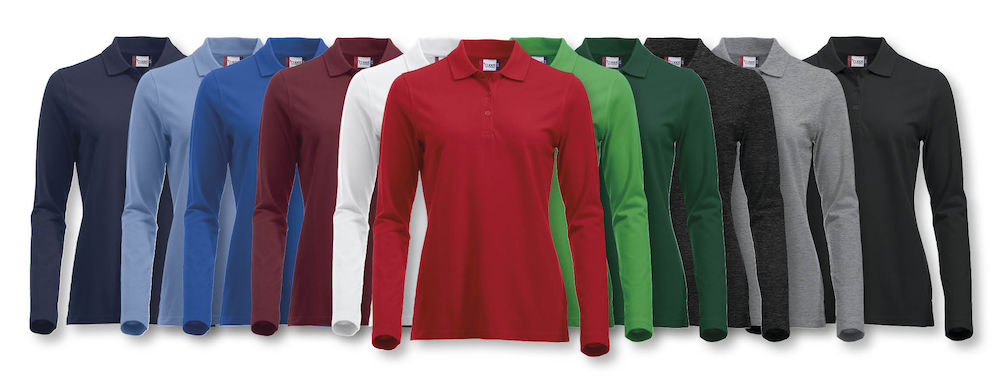 Polo señora manga larga algodón colores - Imagen 2