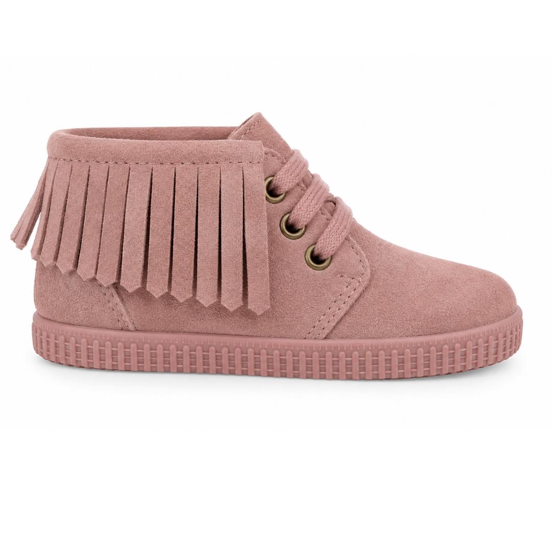 Botita En Ante Piel Con Flecos y Cordones - Imagen 4