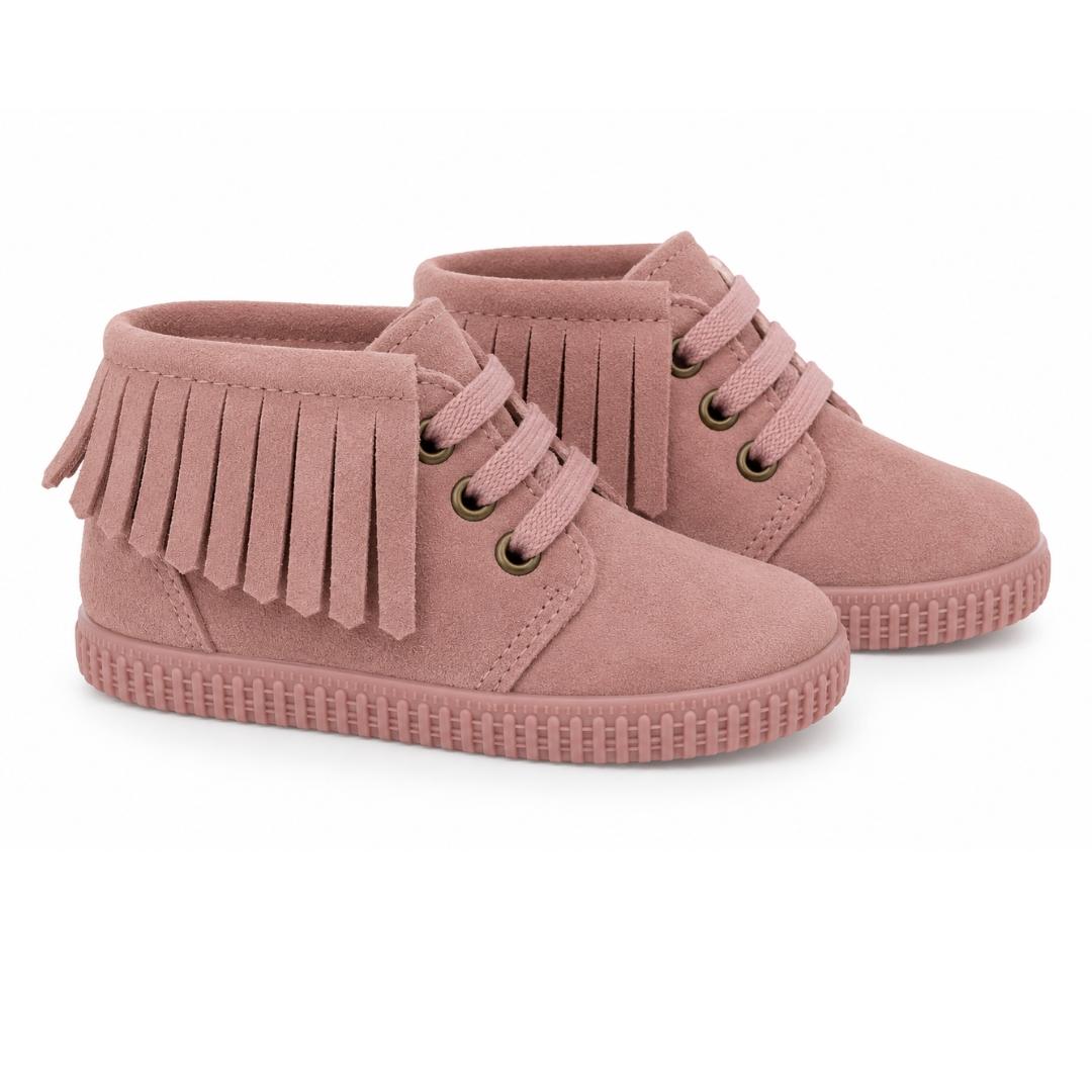 Botita En Ante Piel Con Flecos y Cordones - Imagen 5