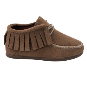 Botita Infantil de Flecos en Piel Ante con Cordones