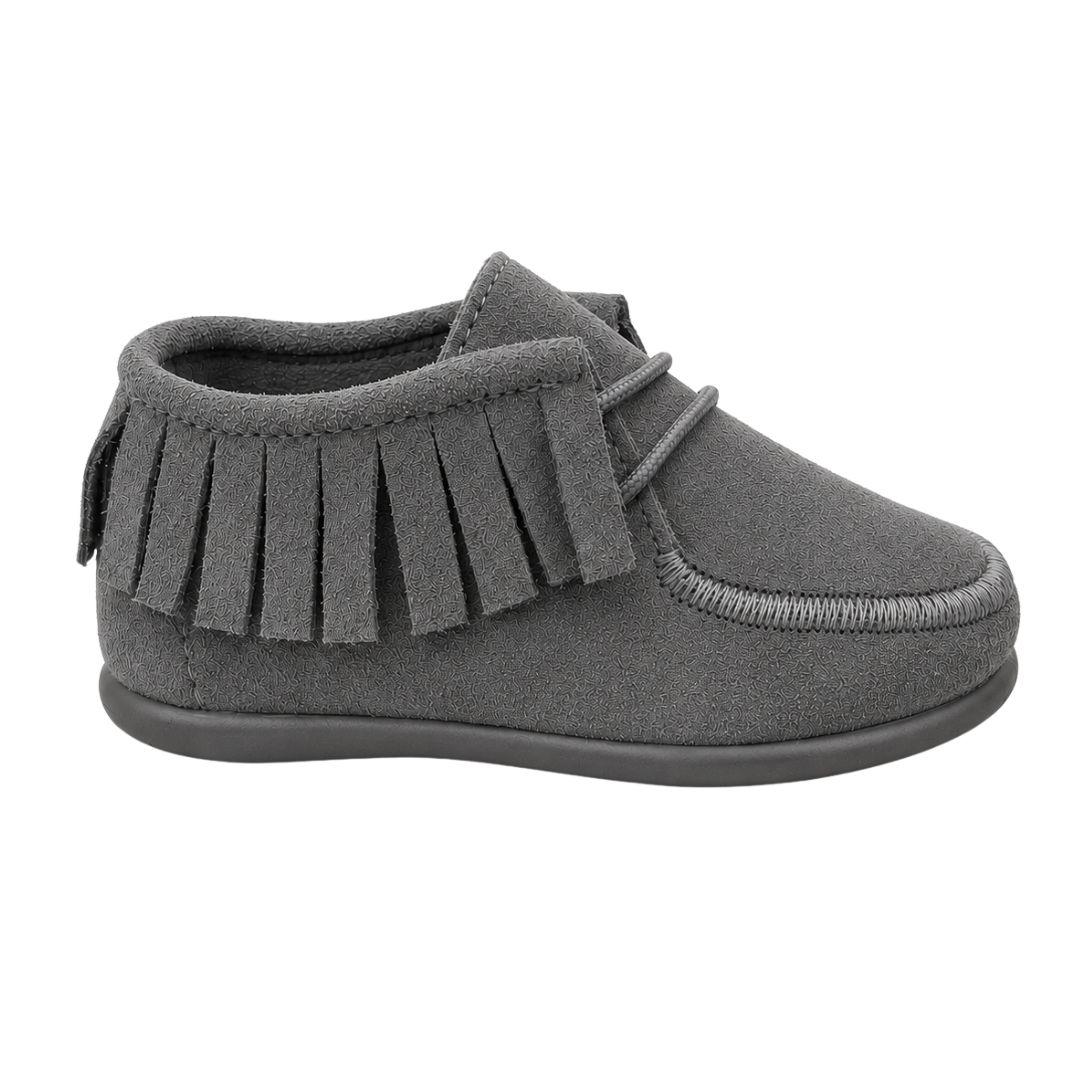 Botita Infantil de Flecos en Piel Ante con Cordones - Imagen 4