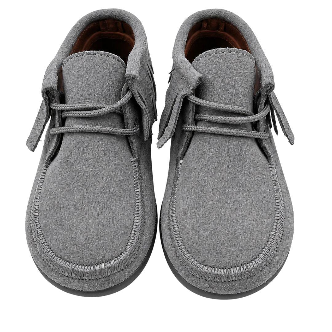 Botita Infantil de Flecos en Piel Ante con Cordones - Imagen 5