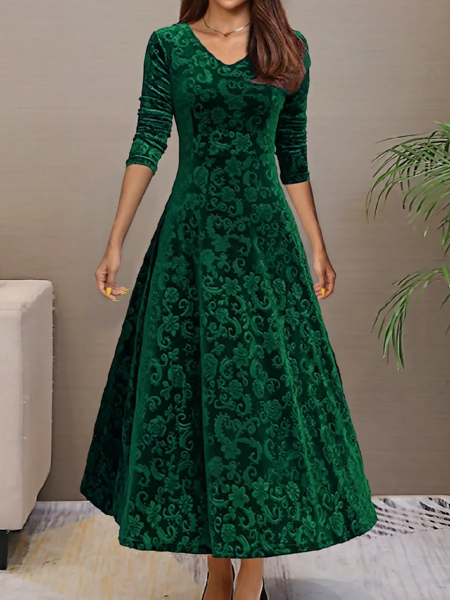 Denise | Elegante vestido de fiesta de terciopelo con escote en V - Imagen 2