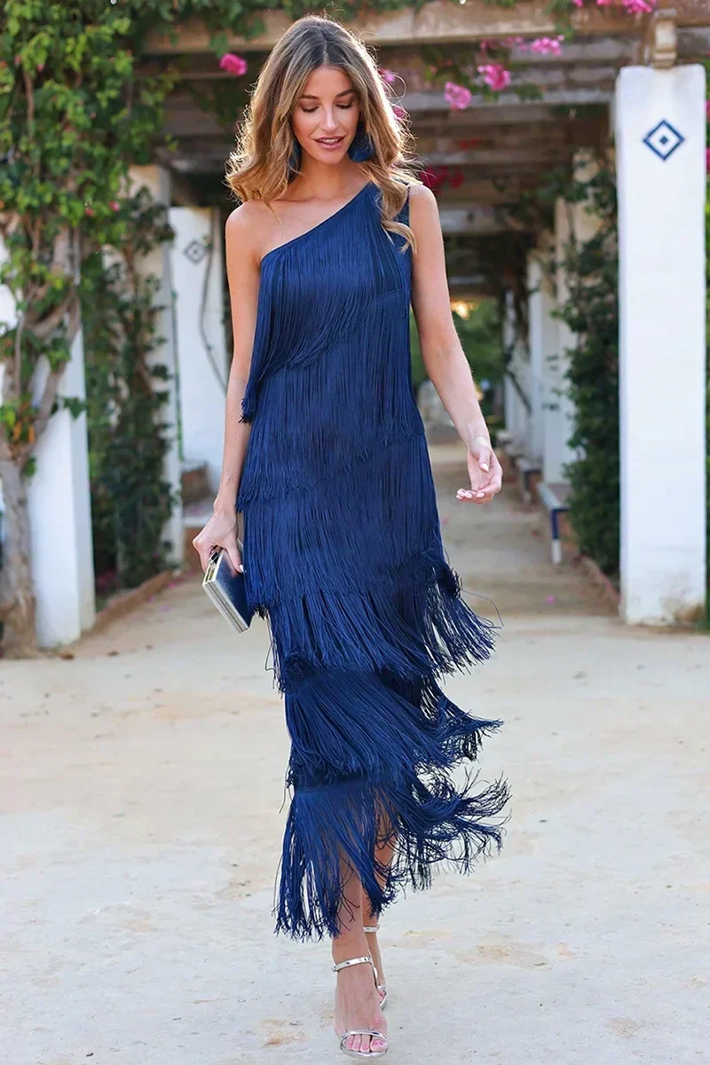 Vestido Zafiro™ Elegante Con Borlas - Imagen 2