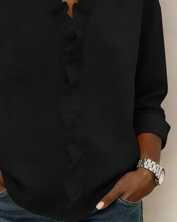 Indie · Blusa con volantes y cuello en V para Mujer - Imagen 8