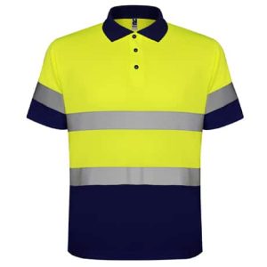 Polo bicolor alta visibilidad manga corta