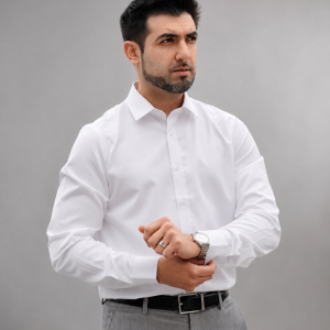 Camisa Blanca Satinada de Hombre Máximo San Martín