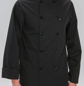 Chaqueta cocinero negra manga larga