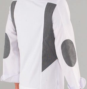 Chaquetilla cocinero combinación blanco / gris