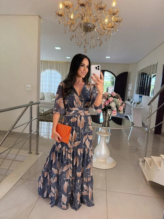 CLAUDIA | Vestido largo floral de corte cómodo para días elegantes - Imagen 3