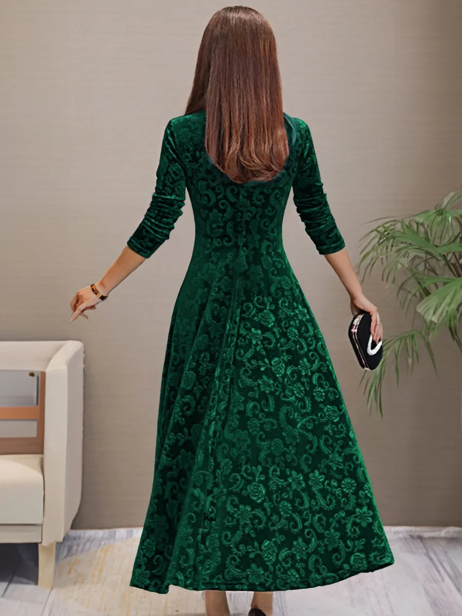 Denise | Elegante vestido de fiesta de terciopelo con escote en V - Imagen 3