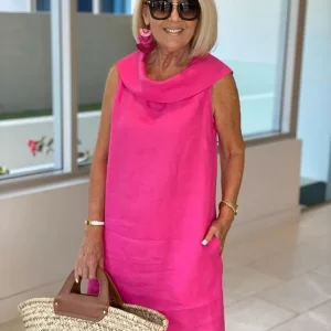 Perla – Vestido tubo sin mangas con cuello redondo