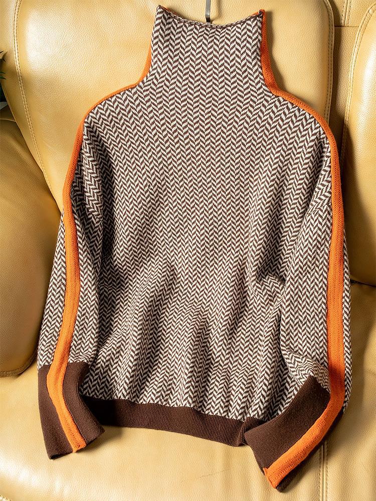 Malou™ | Suéter de cuello alto con llamativas rayas en contraste - Imagen 5