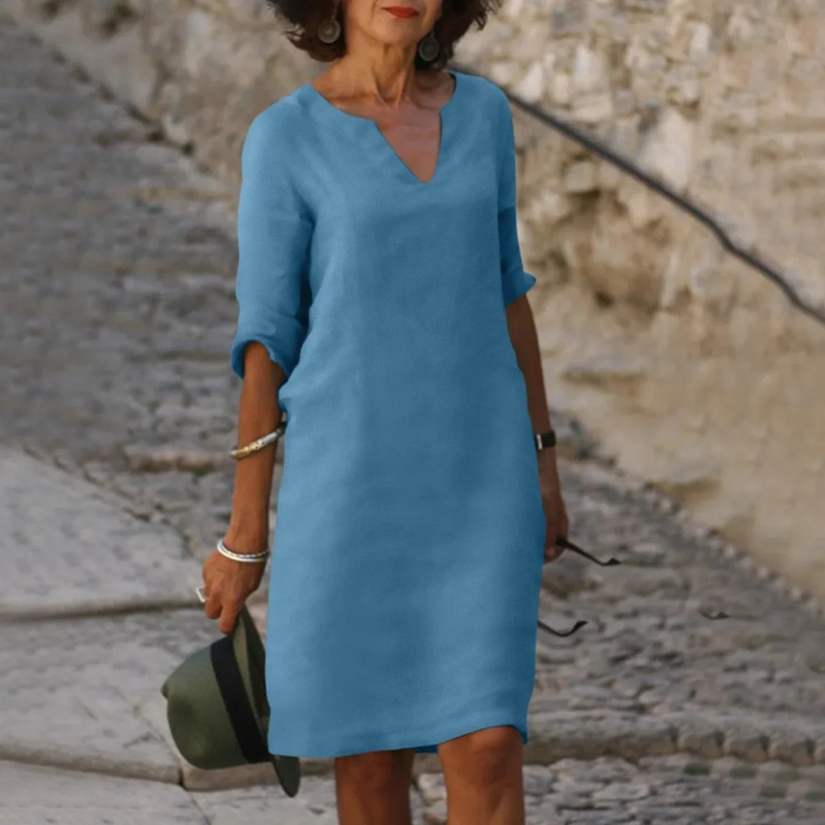 Céleste™ | Elegante vestido con escote en V - Imagen 8
