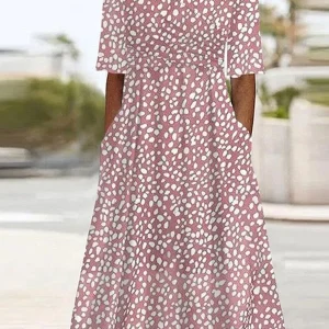 COLETTE | ELEGANTE VESTIDO MIDI CON PUNTOS QUE APLANA EL ABDOMEN PARA MUJER