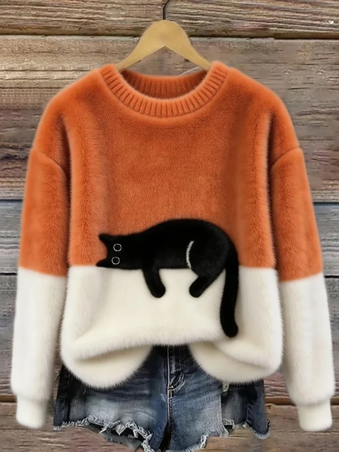 Luna | Suéter Femenina con Gráfico de Gato - Imagen 3
