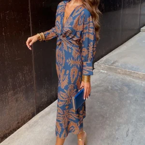 Ida™ – Vestido Midi Elegante de Mujer con Estampado de Encanto Atemporal