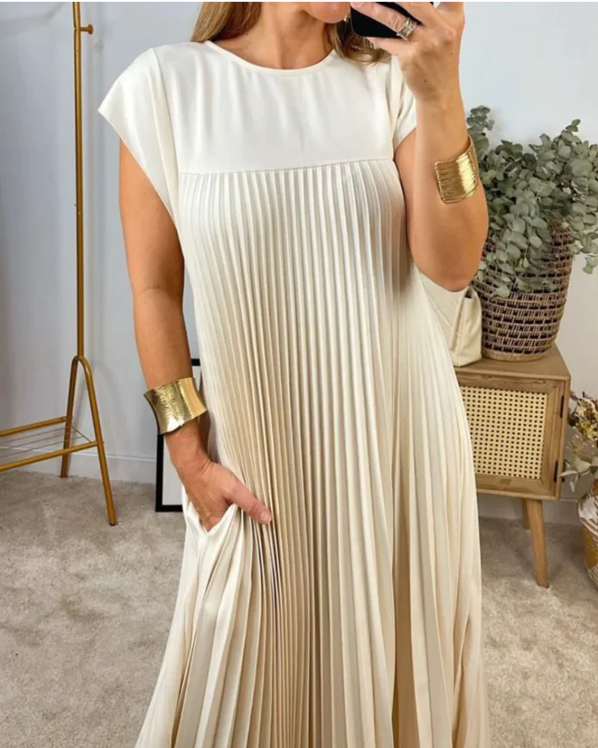 Paola™ VESTIDO CON MANGA PLISADA - Imagen 4