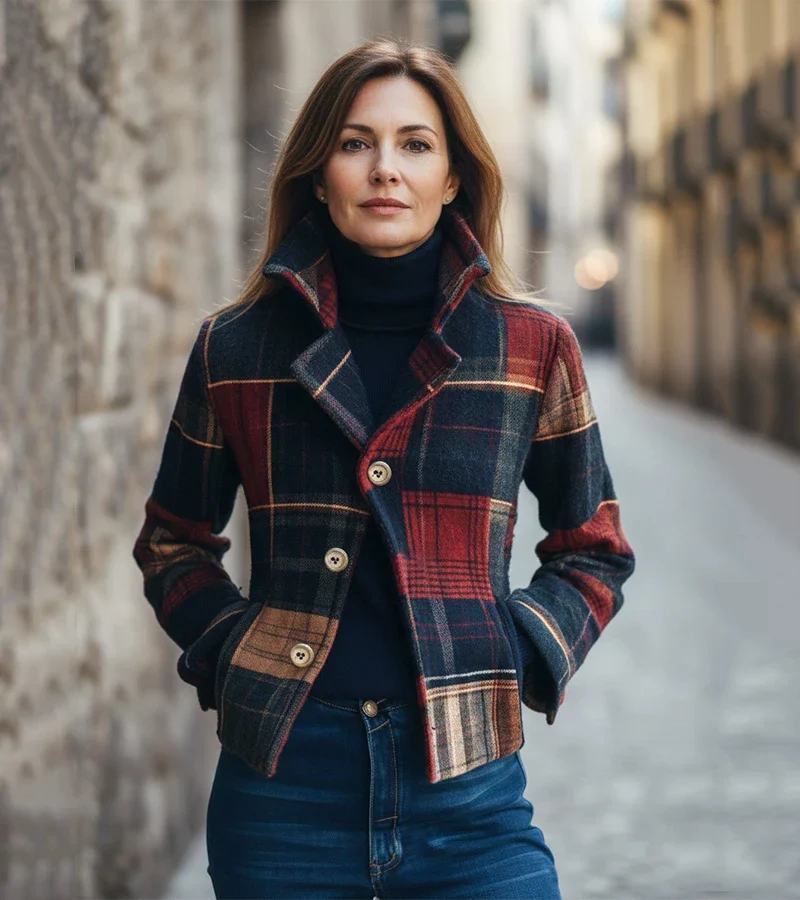 Maura | Chaqueta cálida de cuadros vintage, un estilo atemporal - Imagen 5
