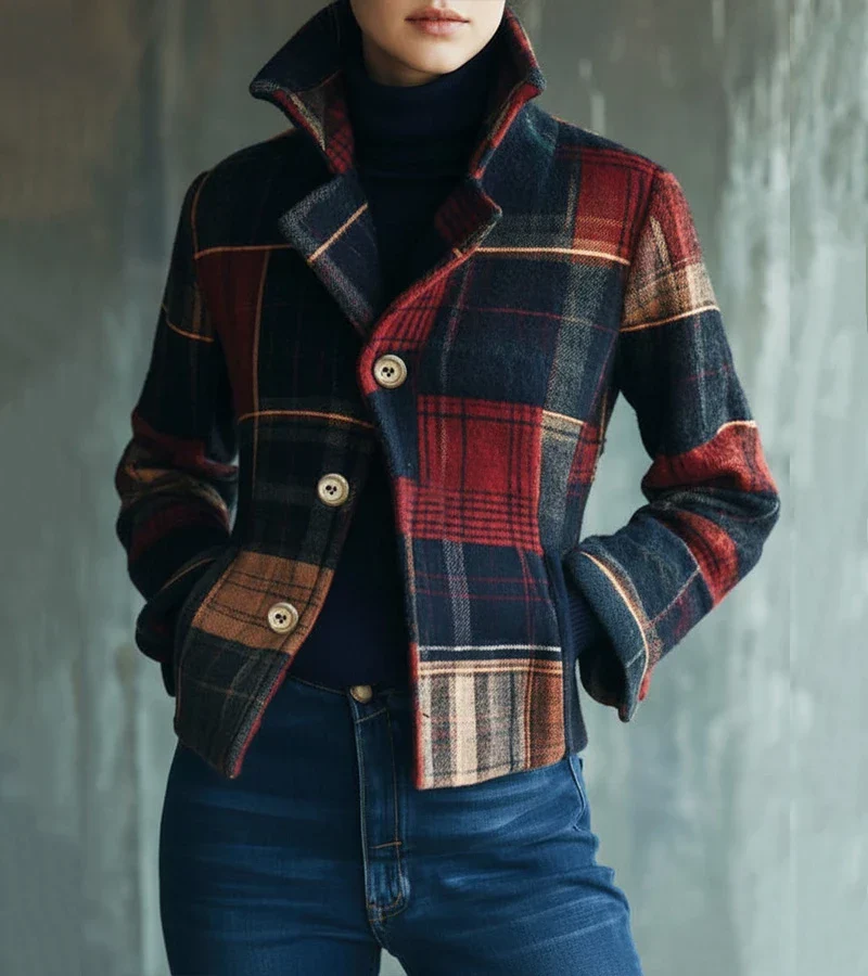 Maura | Chaqueta cálida de cuadros vintage, un estilo atemporal - Imagen 4