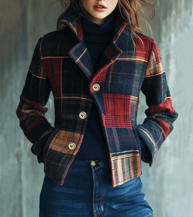 Maura | Chaqueta cálida de cuadros vintage, un estilo atemporal - Imagen 2
