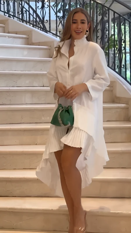 Vestido Aline™ Elegante con Plisados - Imagen 4