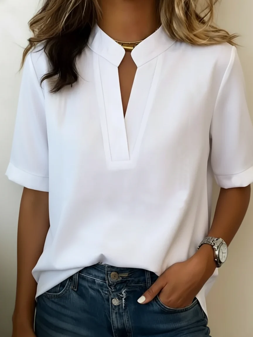 Lunvessa | Camisa de Manga Corta Relaxed para Mujer - Imagen 2