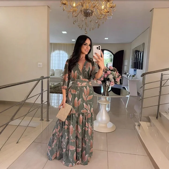 CLAUDIA | Vestido largo floral de corte cómodo para días elegantes - Imagen 6