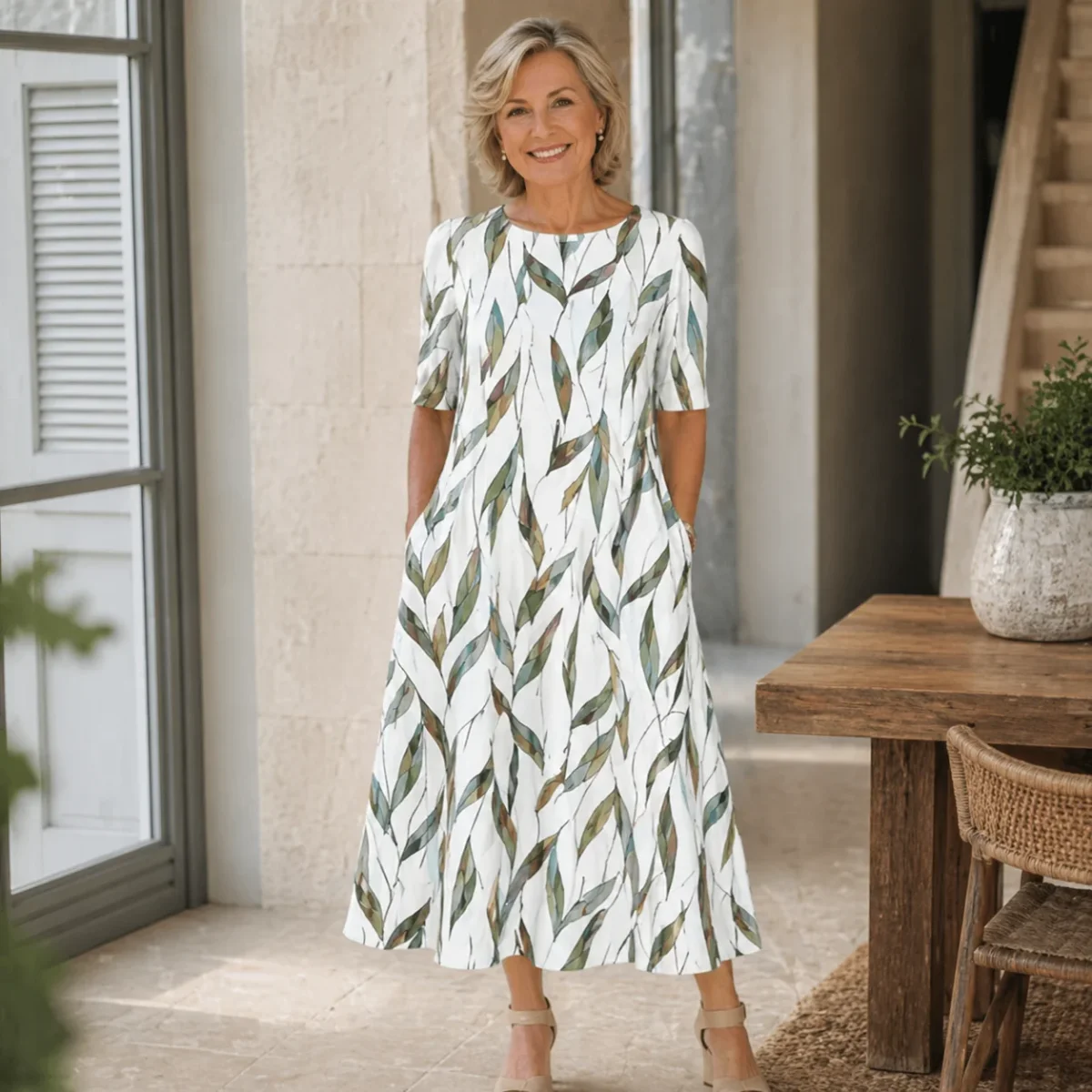 Sarah | Vestido Midi Floral Sin Esfuerzo para Mujer - Imagen 3