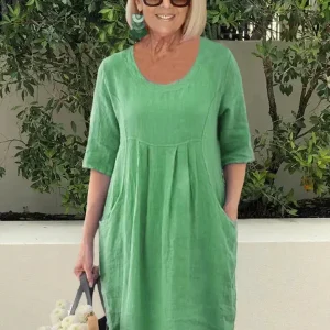 Beatrice™ VESTIDO CASUAL DE ALGODÓN CON BOLSILLOS