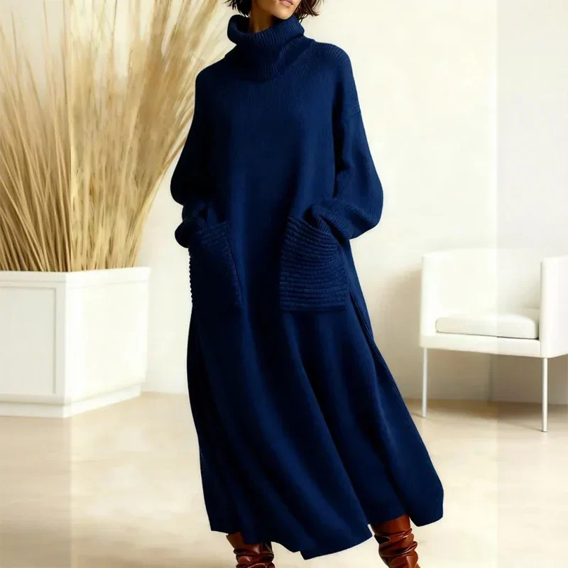 Irina | Vestido de punto con cuello alto, mangas largas y bolsillos - Imagen 6