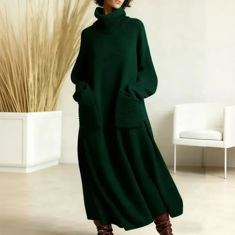 Irina | Vestido de punto con cuello alto, mangas largas y bolsillos - Imagen 7