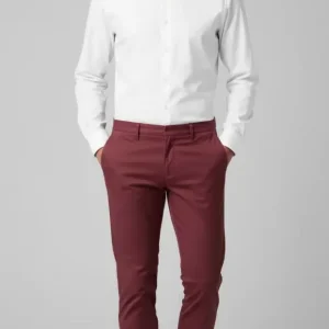 Pantalon Gabardina Bordo