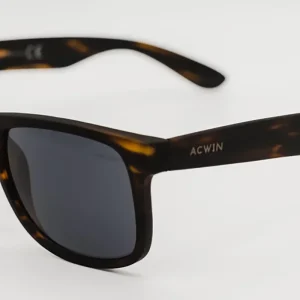 Gafas de Sol Baku – Estilo Rectangular en Carey Oscuro Mate