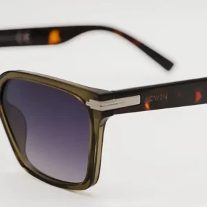 Gafas de Sol Butan – Diseño Cuadrado en Verde Oliva y Carey