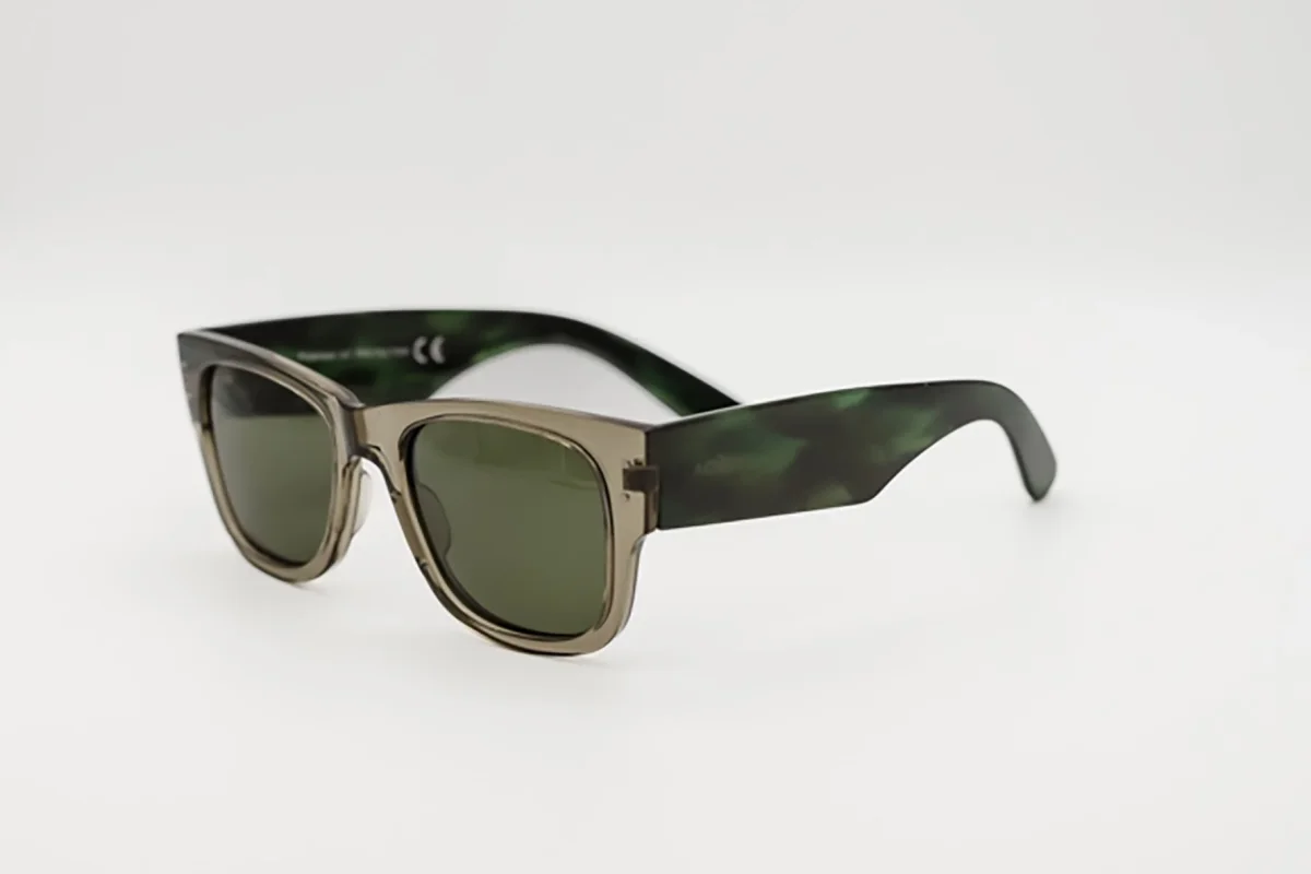 Gafas de Sol Gandia – Diseño Rectangular Gris Translúcido y Verde - Imagen 4
