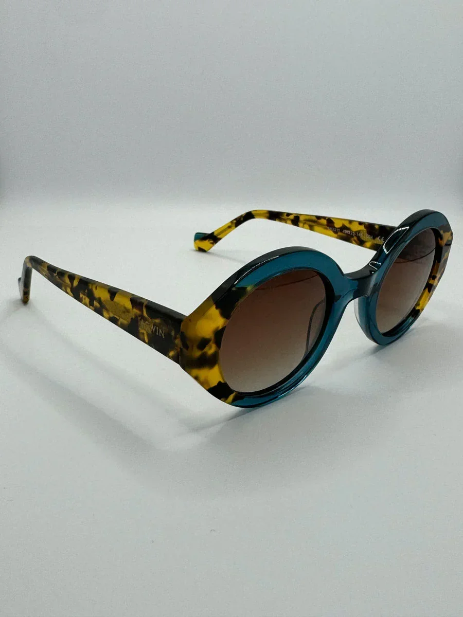 Gafas de Sol Granadella | Diseño Geométrico Bicolor Azul y Carey | Acetato Premium - Imagen 3